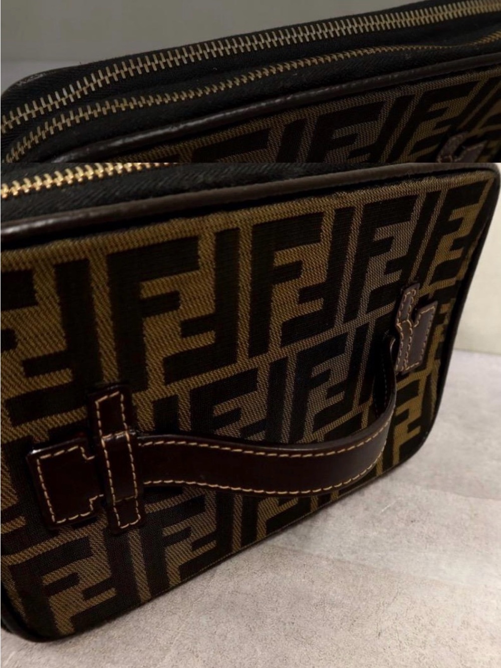 Authentic FENDI Zucca Monogram Handbag/Case Bag Excellent Condition - Picture 5 of 8